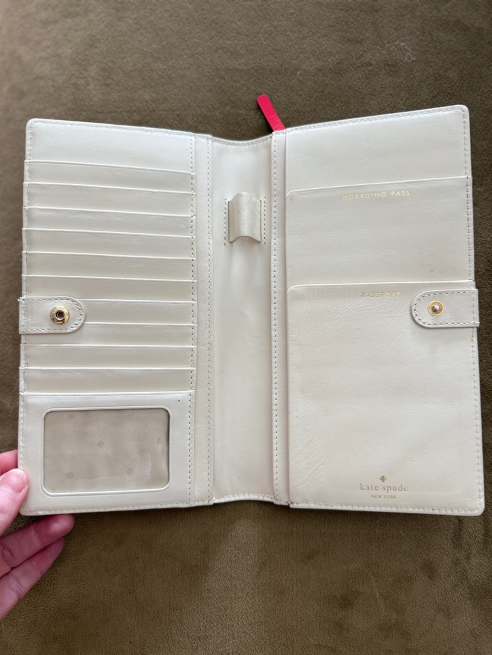 Kate Spade Anything to Declare? Leather Travel Passport Wallet Bright Pink Gift - Picture 5 of 6